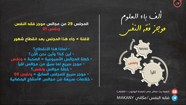 مجالس فقه النفس 029 | ونفس 01 | موجز ما سبق + خطة ما يلي