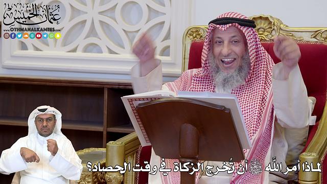 1123 - لماذا أمر الله سبحانه وتعالى أن تُخرج الزكاة في وقت الحصاد؟ - عثمان الخميس