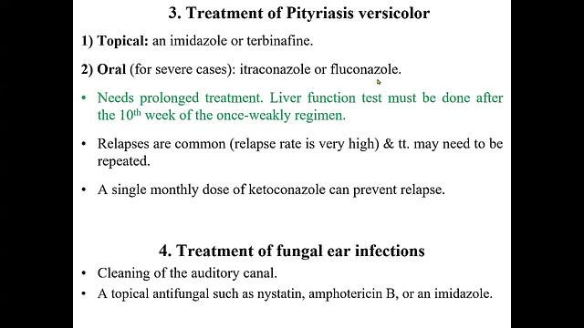 Antifungals 5-Notes on treatment of fungal infections